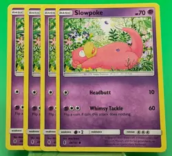 4x Slowpoke 48/145 Common - Pokemon Sun & Moon Guardians Rising Card - Image 1