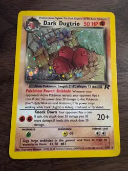 Vintage Dark Dugtrio 6/82 Team Rocket Holo ungraded pokemon card rare 1999 raw - Image 1