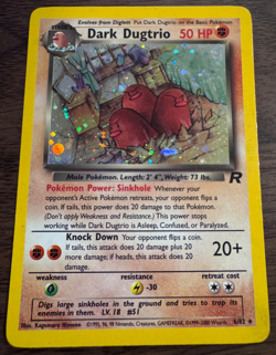 Vintage Dark Dugtrio 6/82 Team Rocket Holo ungraded pokemon card rare 1999 raw - Image 2