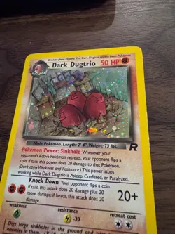 Vintage Dark Dugtrio 6/82 Team Rocket Holo ungraded pokemon card rare 1999 raw - Image 4