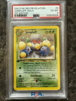 Pokemon TCG Jumpluff Neo Revelation Holo Card 9/64 1st Edition Rare - Image 1