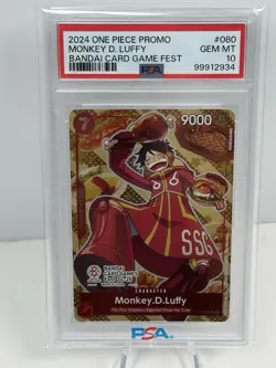 One Piece Monkey D. Luffy Promo Bandai Card Game Fest #080 PSA 10 English - Image 2