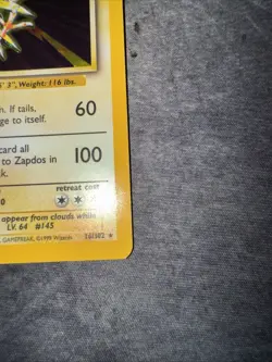 Pokemon TCG Holo Zapdos Card 16/102 Base Set Rare - Image 2