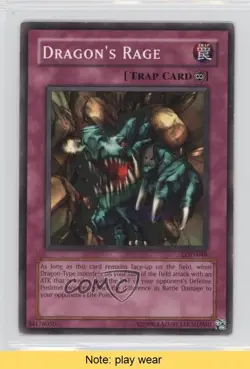 Dragon's Rage Unlimited YuGiOh Legacy of Darkness #LOD-048 2003 READ 2u3 - Image 1