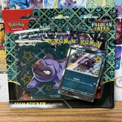 Pokemon TCG Paldean Fates Tech Sticker Collection 3 Packs - Maschiff Promo - Image 1