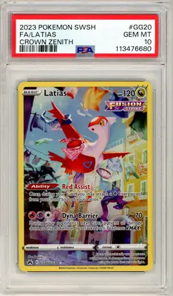 2023 POKEMON SWSH GG20 FULL ART LATIAS GEM MT PSA 10 CROWN ZENITH - Image 1