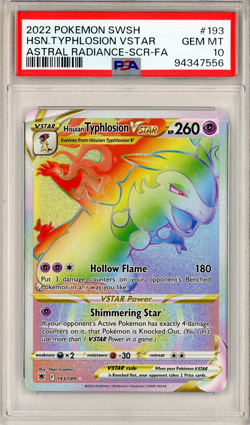 2022 POKEMON SWSH #193 TYPHLOSION VSTAR GEM MT PSA 10 ASTRAL RADIANCE FA - Image 1