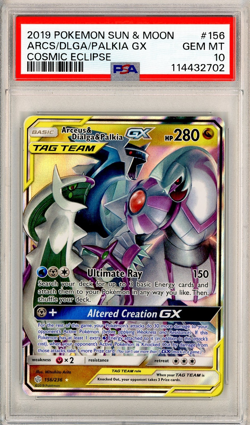 2019 POKEMON SUN & MOON 156 ARCEUS DIALGA PALKIA GEM MT PSA 10 COSMIC ECLIPSE - Image 1