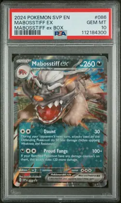 2024 POKEMON SVP EN-SV BLACK STAR PROMO MABOSSTIFF EX BOX MABOSSTIFF EX PSA 10 - Image 1