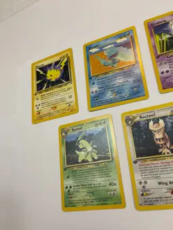 1st Edition Pokemon Neo Genesis Lot Bayleef Pikachu Noctowl Girafarig Wooper - Image 5