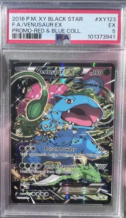 2016 POKEMON XY BLACK STAR PROMO #XY123 F.A./VENUSAUR EX PROMO - PSA 5 - Image 1