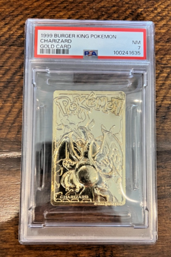 1999 Burger King Pokemon 23K Plated Gold CHARIZARD Card #6 - PSA 7 - Image 1