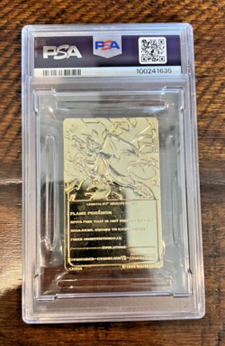 1999 Burger King Pokemon 23K Plated Gold CHARIZARD Card #6 - PSA 7 - Image 2