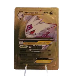 Pokemon Mega M Gengar EX 610hp Gold Foil Fan Art Collector Card TCG - Image 1
