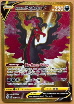 Galarian Moltres V 183/172 - Gold Secret Rare Brilliant Stars - Pokemon Card TCG - Image 1