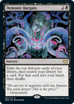Demonic Bargain Light Play, English Magic the Gathering MTG Innistrad: Crimson V - Image 1