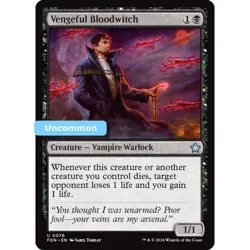 MTG Vengeful Bloodwitch Foundations Uncommon Creature - Vampire Warlock NM - Image 1