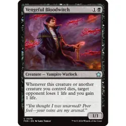 MTG Vengeful Bloodwitch Foundations Uncommon Creature - Vampire Warlock NM - Image 2