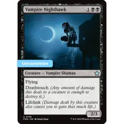 MTG Vampire Nighthawk Foundations Uncommon Creature - Vampire Shaman NM - Image 1