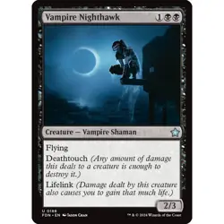 MTG Vampire Nighthawk Foundations Uncommon Creature - Vampire Shaman NM - Image 2