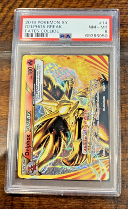 Pokemon TCG Delphox BREAK 14/124 XY Fates Collide Ultra Rare Holo Card PSA 8 - Image 1