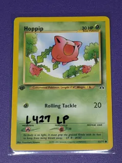 Hoppip 55/75 1st Edition Neo Discovery & Bonus Omanyte 60/75 1st Edition Pokemon - Image 2