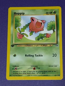 Hoppip 55/75 1st Edition Neo Discovery & Bonus Omanyte 60/75 1st Edition Pokemon - Image 3