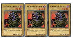 Yugioh- 3X Archfiend Soldier - Common - Unlimited - DR1-EN219 - Light Play - Image 1