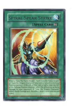 Yugioh- 1X Spiral Spear Strike - Rare - Unlimited - DR3-EN163 - Near Mint - Image 1