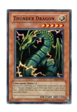 Yugioh- 1X Thunder Dragon - Common - Unlimited - DB2-EN058 - Near Mint - Image 1