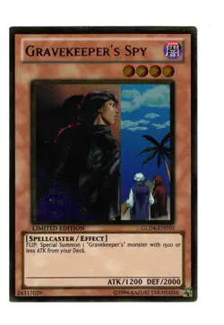 Yugioh- 1X Gravekeeper's Spy - Gold Rare - Limited - GLD4-EN010 - Light Play - Image 1