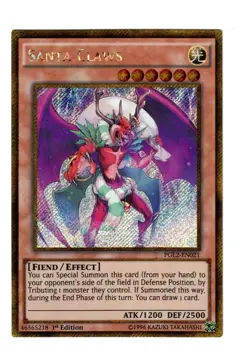 Yugioh- 1X Santa Claws - Gold Secret Rare - 1st Edition - PGL2-EN021 - Near Mint - Image 1
