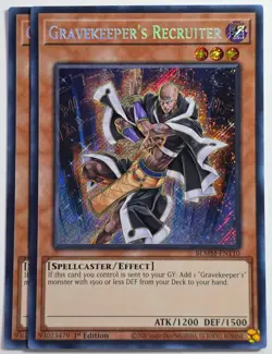 Yugioh x2 Gravekeeper's Recruiter BLMM-EN110 Secret Rare 1st Edition - Image 1