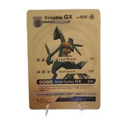 Pokemon Sceptile GX 500hp Gold Foil Fan Art Collector Card TCG - Image 1