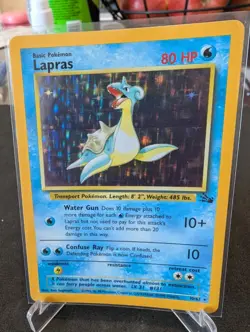 Lapras 10/62 Fossil Set Rare Holo Pokemon Card 1999 WOTC - Image 1