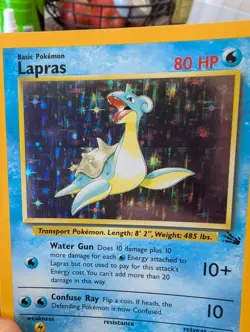 Lapras 10/62 Fossil Set Rare Holo Pokemon Card 1999 WOTC - Image 3