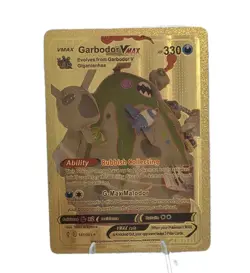 Pokemon Garbodor VMAX 330hp Gold Foil Fan Art Collector Card TCG - Image 1