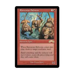 WOTC MtG Exodus Ravenous Baboons (R) EX - Image 1
