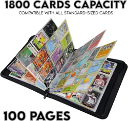 1800 Pockets Trading Card Sleeves, Premium 100 Sheets, Clear Transparent - Image 3
