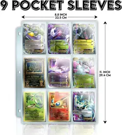 1800 Pockets Trading Card Sleeves, Premium 100 Sheets, Clear Transparent - Image 4