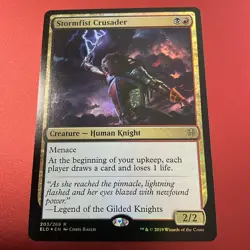 MTG Throne of Eldraine Stormfist Crusader Foil 203/269 NM Rare - Image 2