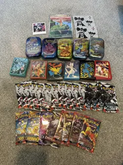 Pokemon LOT! (Binder, Sleeves, Tins, Packs, Singles, Stickers, Posters Etc..) - Image 1