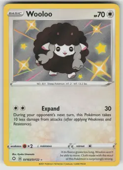 Wooloo Shiny Holo Rare Shining Fates: Shiny Vault SV103/SV122 Pokemon - Image 1