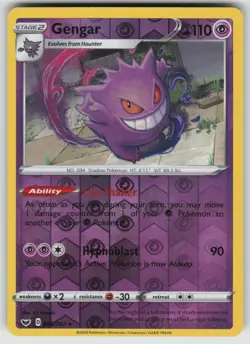 Gengar Holo Rare SWSH01: Sword & Shield Base Set 085/202 Pokemon - Image 1