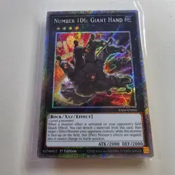 Number 106: Giant Hand - RA04 - Platinum Secret Rare - Yugioh Euro NM - Image 1