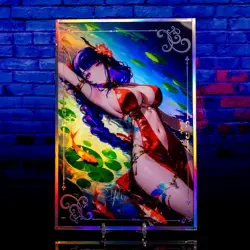 Raiden Shogun Waifu A5 Premium Card Holo Foil Framed Oversized Acrylic Genshin - Image 1