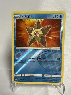 Pokemon Hidden Fates 13/68 Staryu Reverse Holo Pokemon Trading Card Single - Image 1