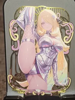 Cynthia Pokemon Numbered 017/100 Metal Card Goddess Story Anime Waifu - Image 1