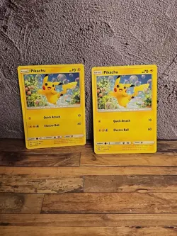 Pikachu 19/68 Hidden Fates Regular Pokemon card x2 - Image 1