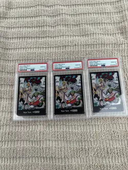 (LOT of 3) 2023 ONE PIECE OP06 - WINGS_CAPTAIN - DON!! CARD PSA 10 _IN SEQUENCE - Image 2